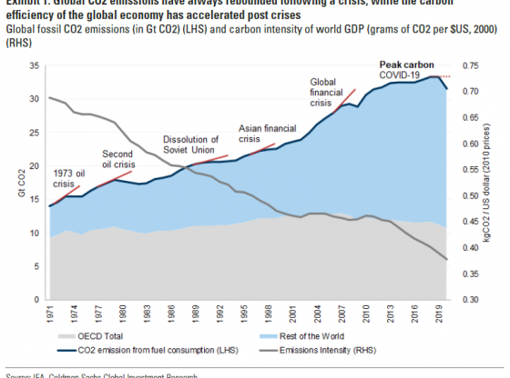 Global CO2 emissions (Goldman Sachs Investment Research)
